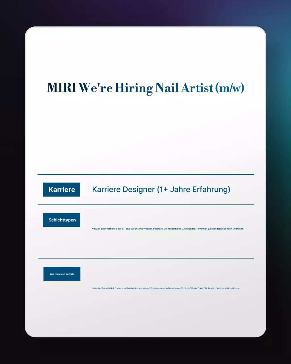 Stellenausschreibung von Blue Clean