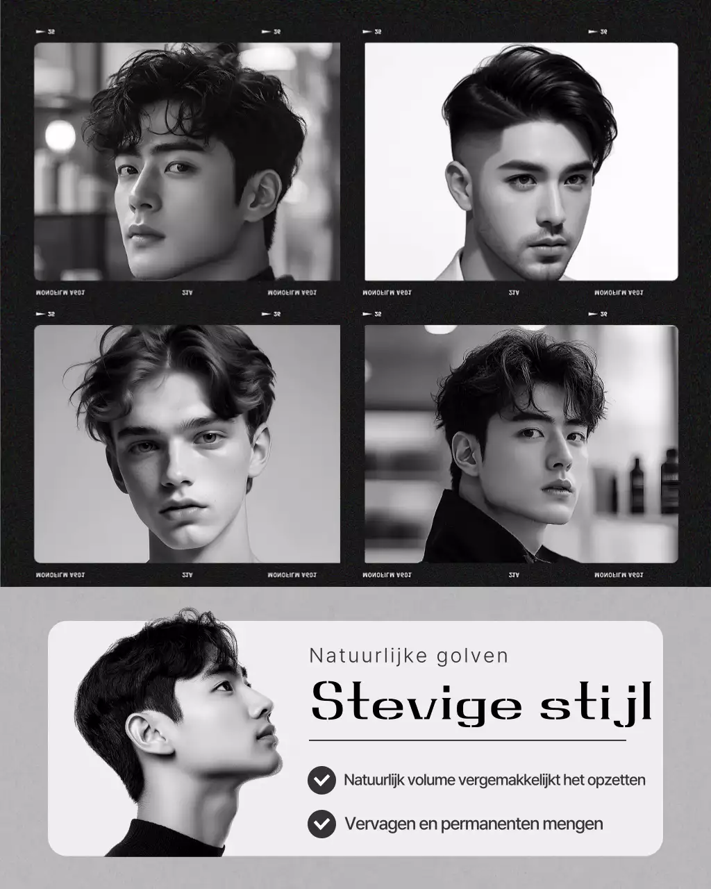 Promotie van een moderne schoonheidssalon in zwart-wit