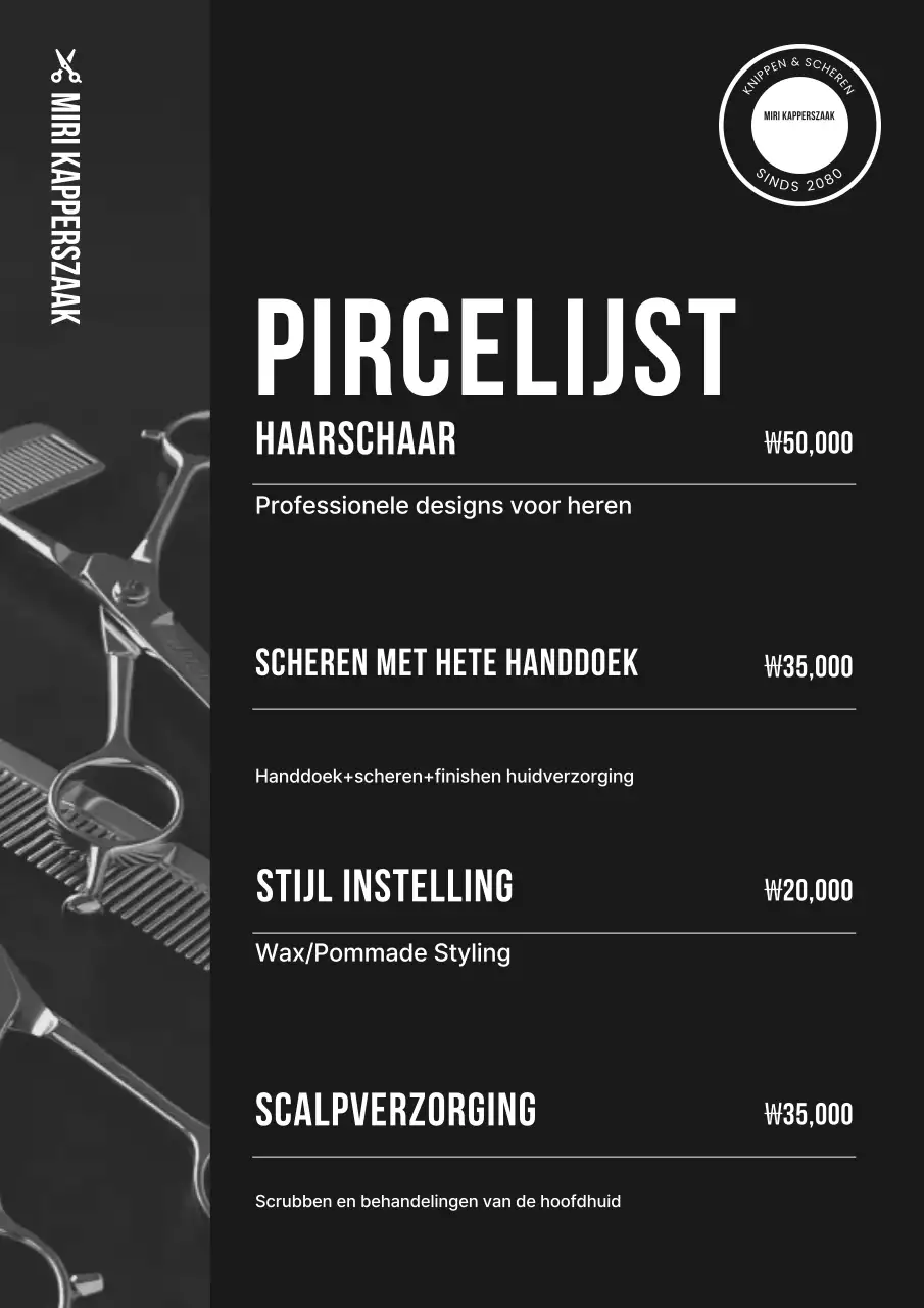 Prijslijstgids voor Black Neat Beauty Salon