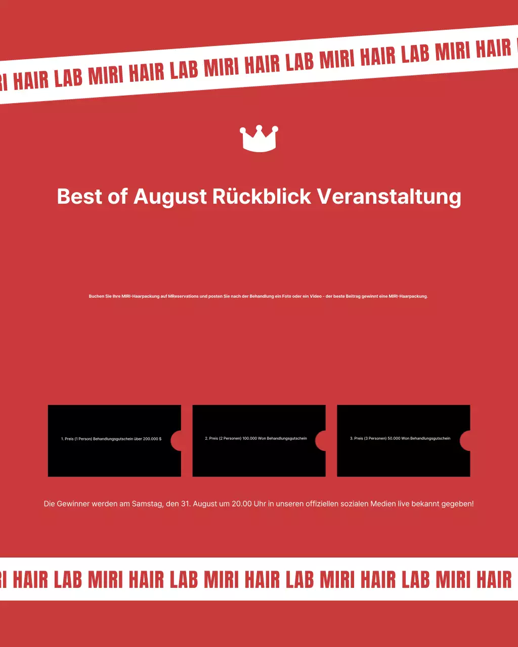 Ein moderner Puzzle-Feed-Beitrag für einen Friseursalon in Schwarz und Pink auf Instagram.