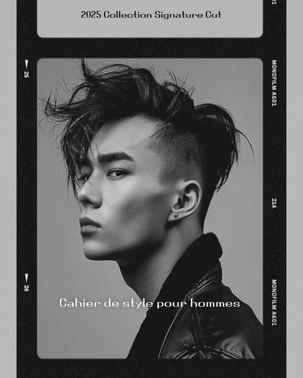 Promotion d'un salon de beauté moderne en noir et blanc