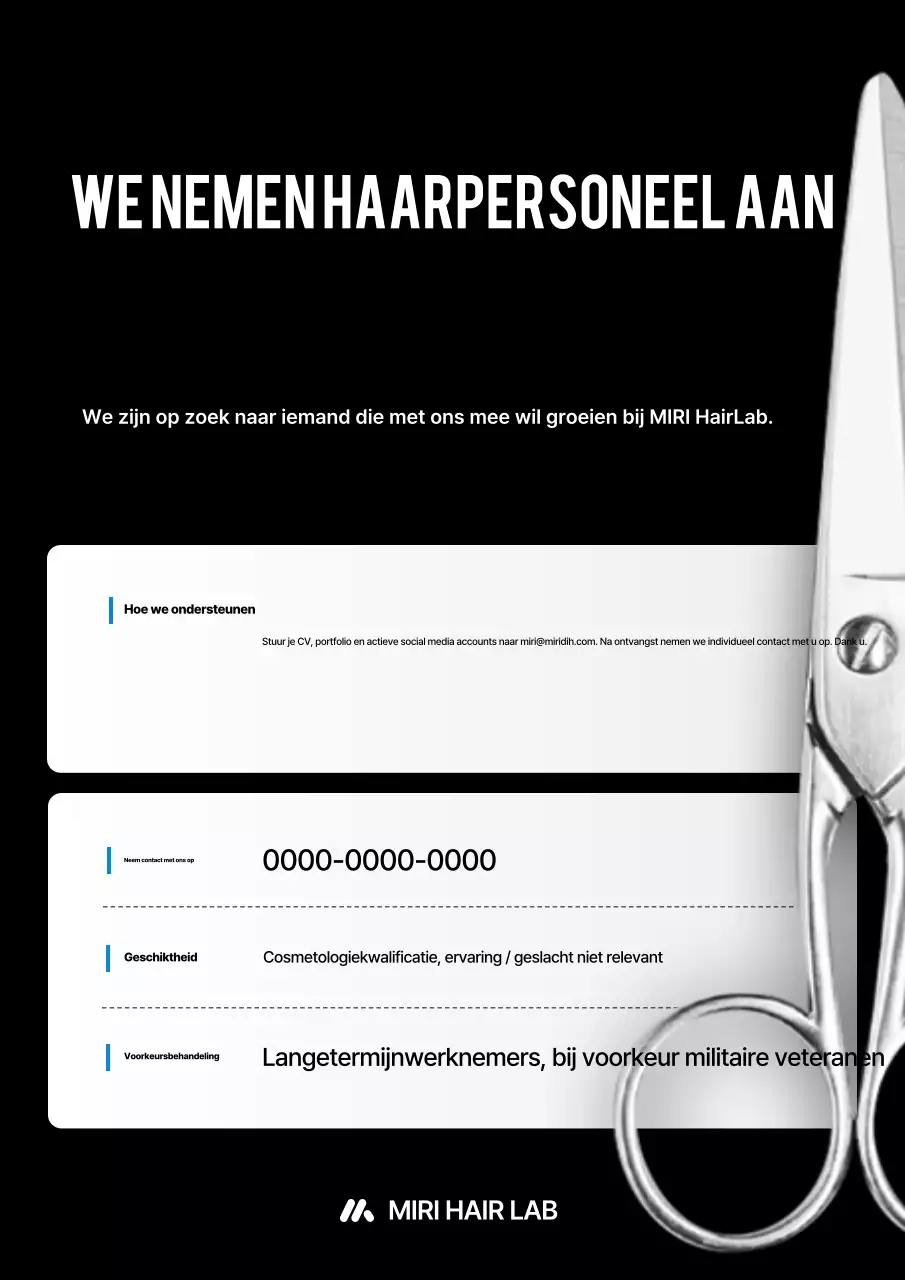 Zwarte Eenvoudige Wervingskennisgeving