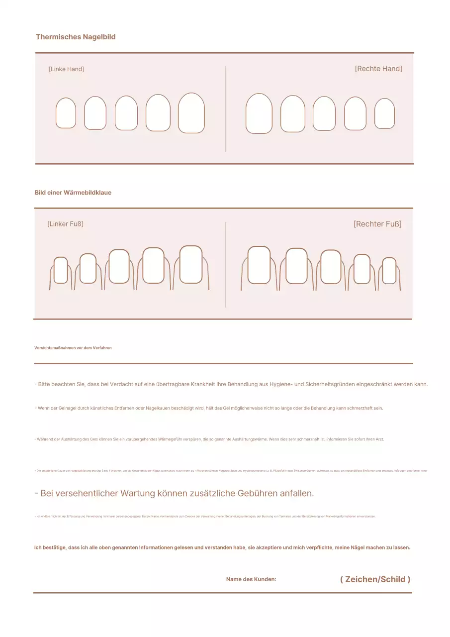 Beiges einfaches Nagelpflegetagebuch