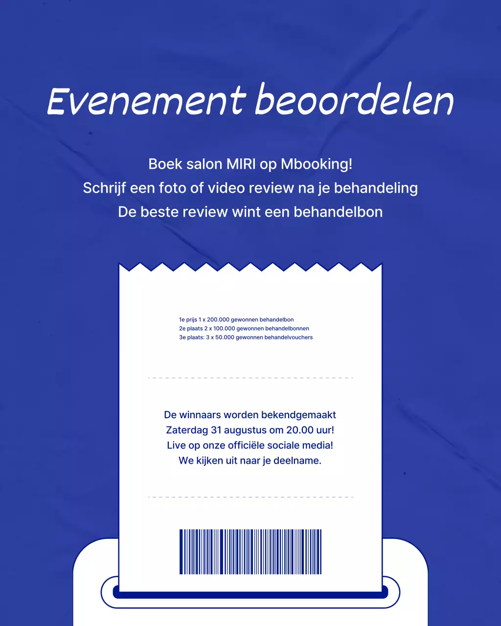 Een eenvoudige Instagram-puzzelpost over een schoonheidssalon in het blauw en hemelsblauw.