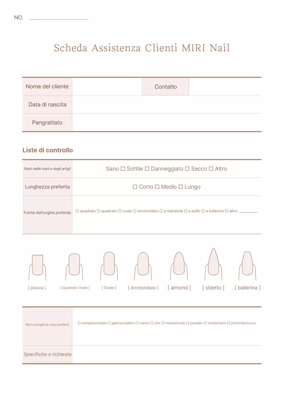 Diario per la cura delle unghie Beige Simple