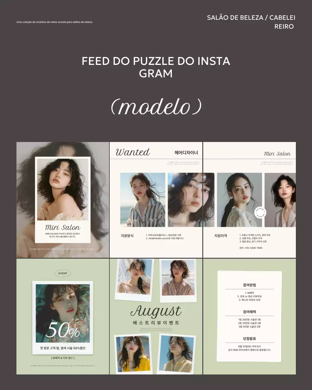 Promoção do Salão de Beleza Moderno Cinza