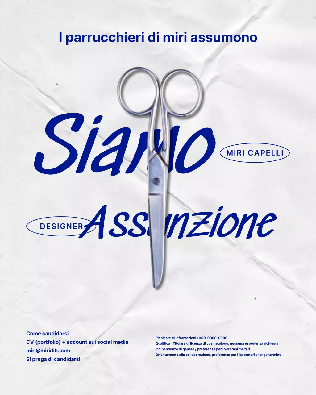 Un semplice post di Instagram con un puzzle raffigurante un salone di bellezza blu e azzurro.