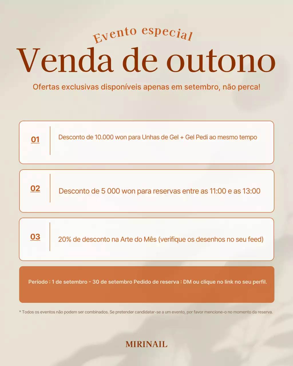 Guia de promoção simples bege
