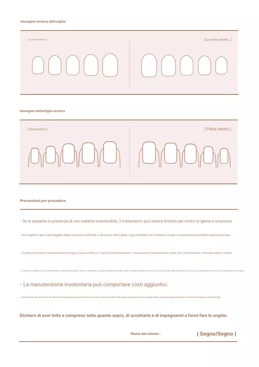 Diario per la cura delle unghie Beige Simple