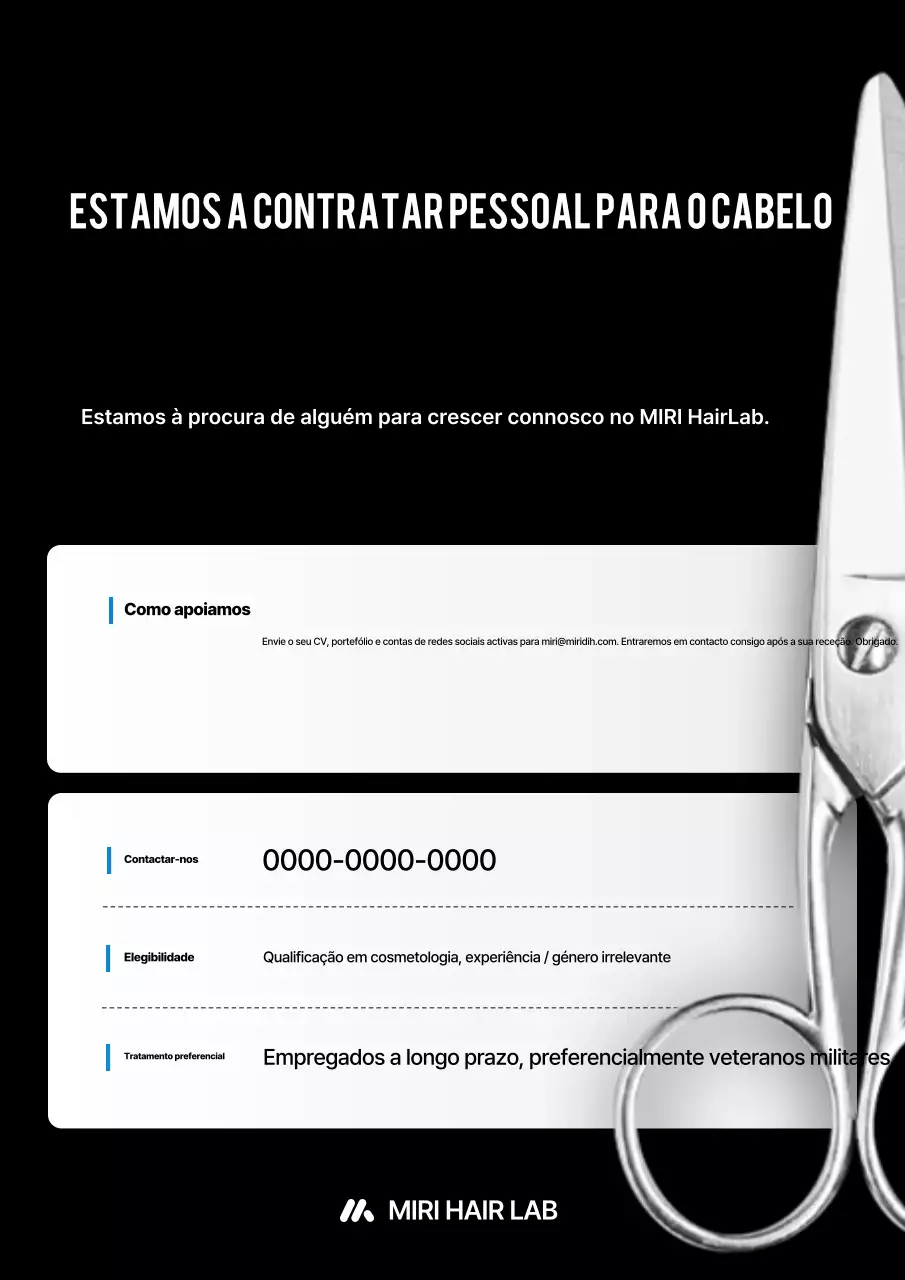 Aviso de Recrutamento Simples Preto