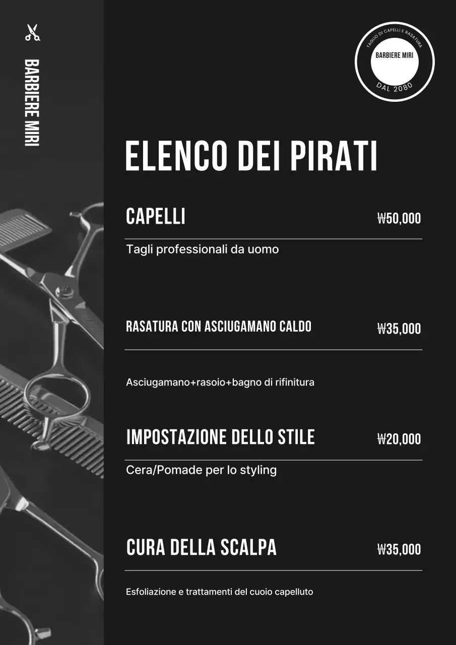 Guida al listino prezzi del salone di bellezza Black Neat
