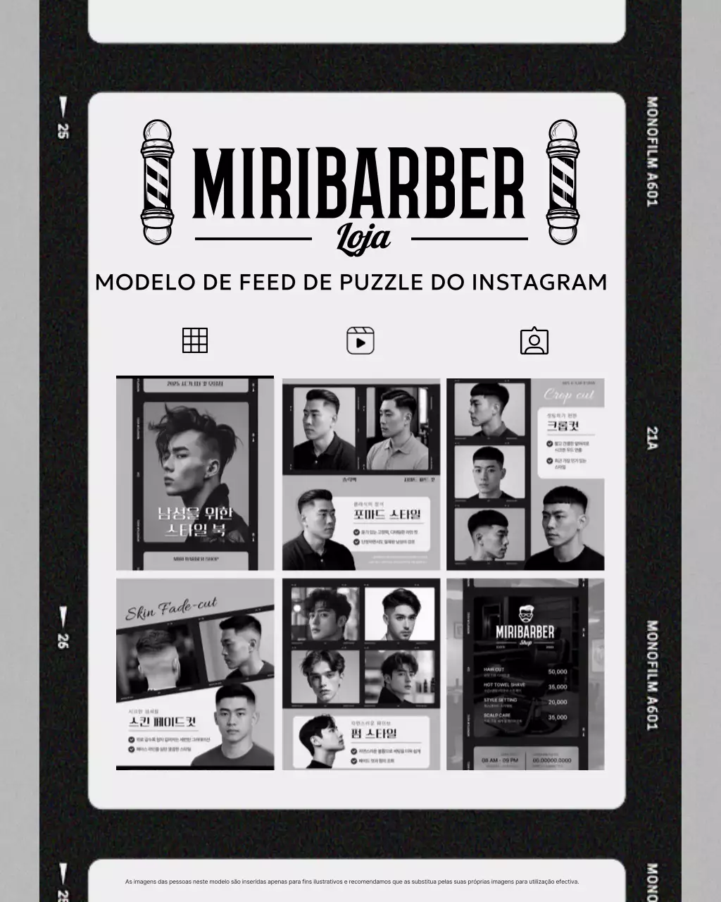Promoção de salão de beleza moderno em preto e branco