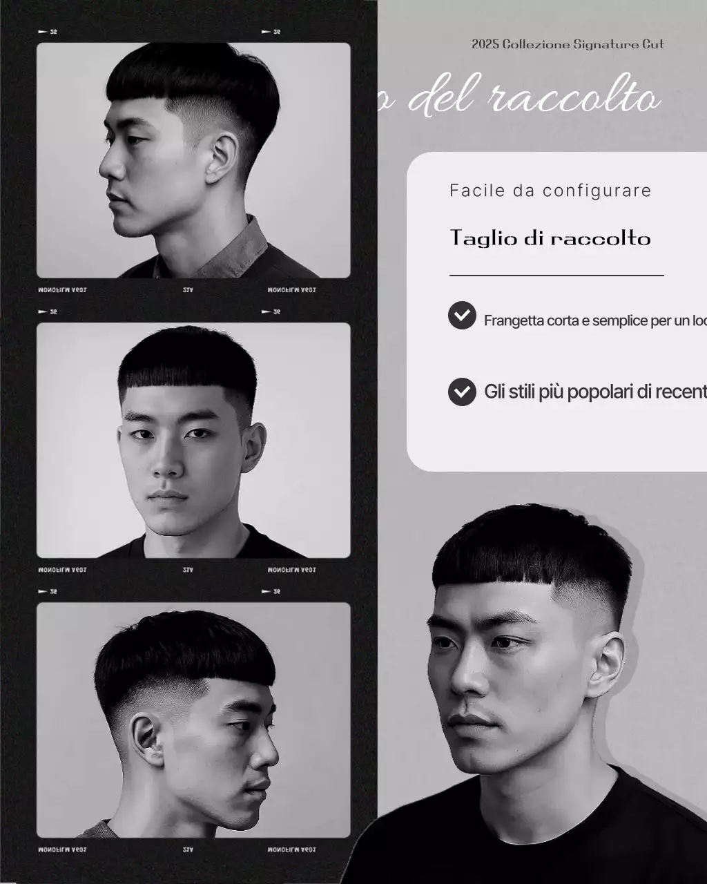 Promozione di un salone di bellezza moderno in bianco e nero