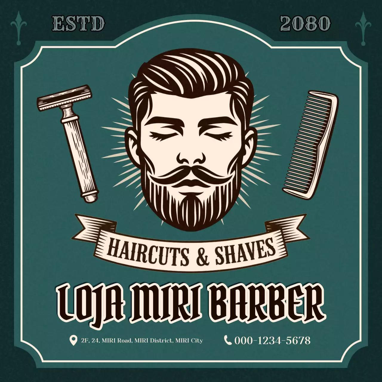 Anúncio de barbearia vintage e impecável