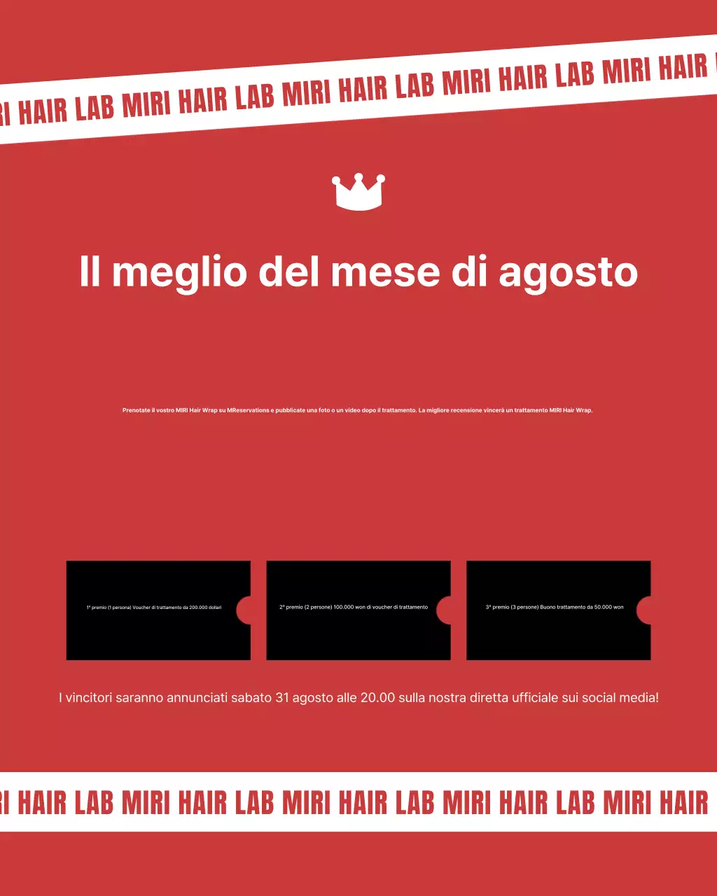 Un post puzzle sul feed di Instagram di un moderno salone di parrucchiere nero e rosa shocking.