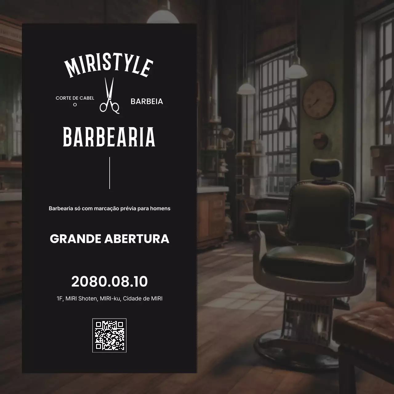 Barbearia Vintage Preta Aberta