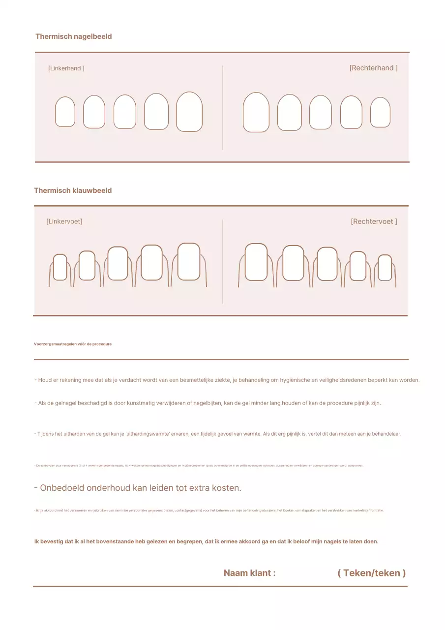 Beige Eenvoudige Nagelverzorgingsdagboek