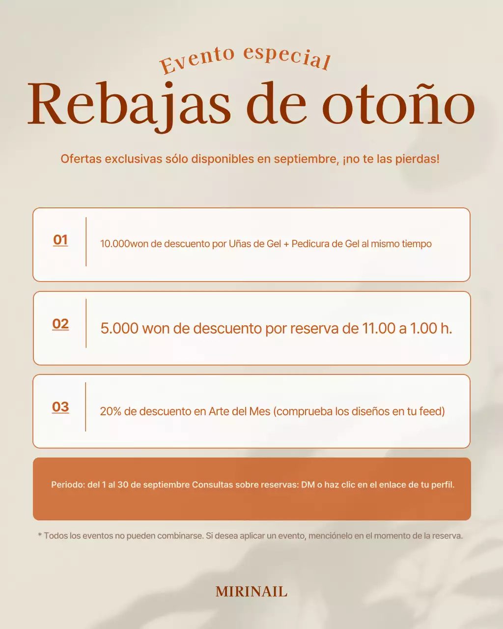 Guía de promoción simple en beige