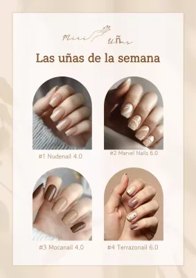 Promoción de arte de uñas sofisticado en beige