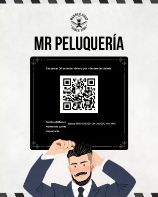 Guía de barbería vintage negra