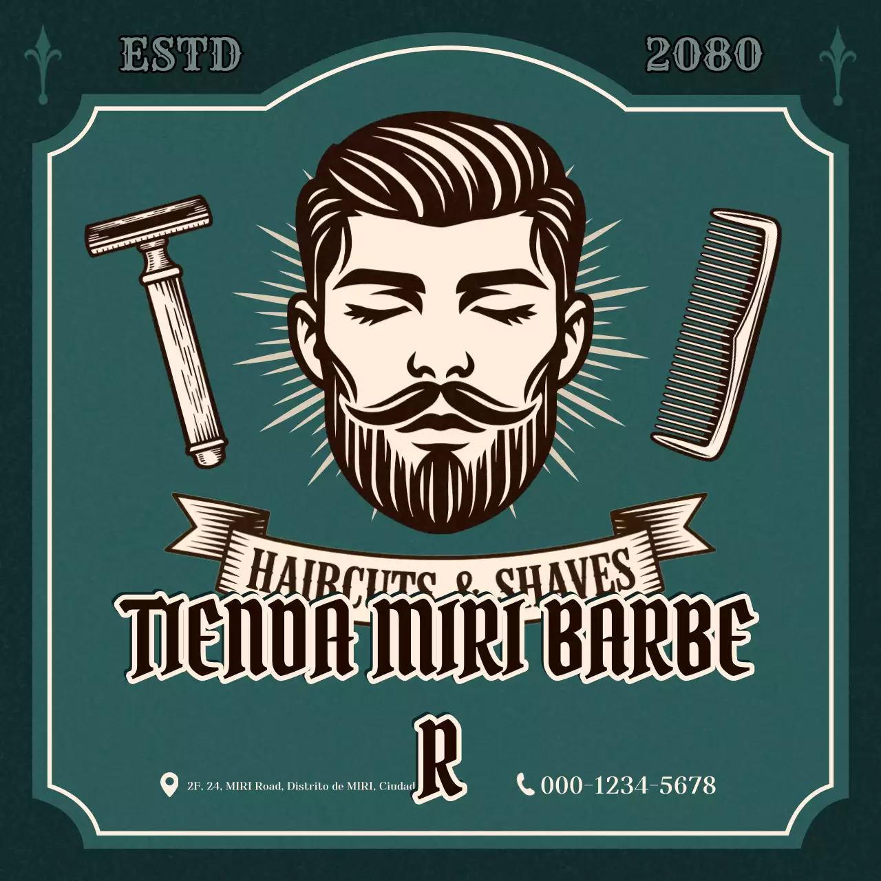 Anuncio de barbería vintage de Mint