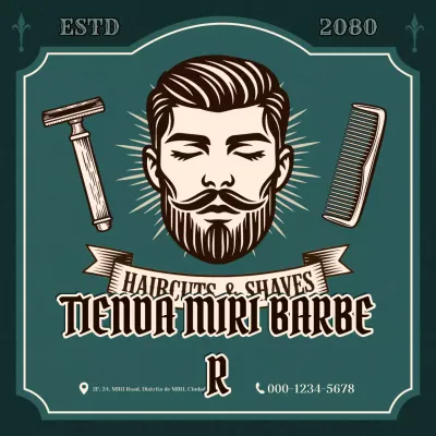 Anuncio de barbería vintage de Mint