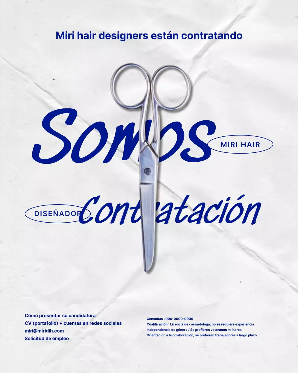 Una sencilla publicación de feed de rompecabezas de Instagram de un salón de belleza en tonos azul y celeste.