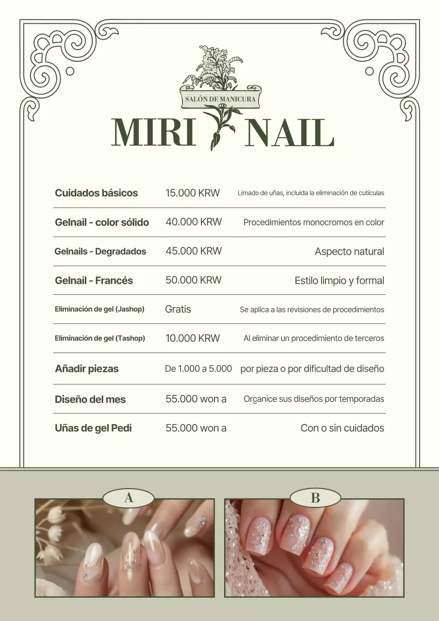 Anuncio de belleza vintage en color caqui