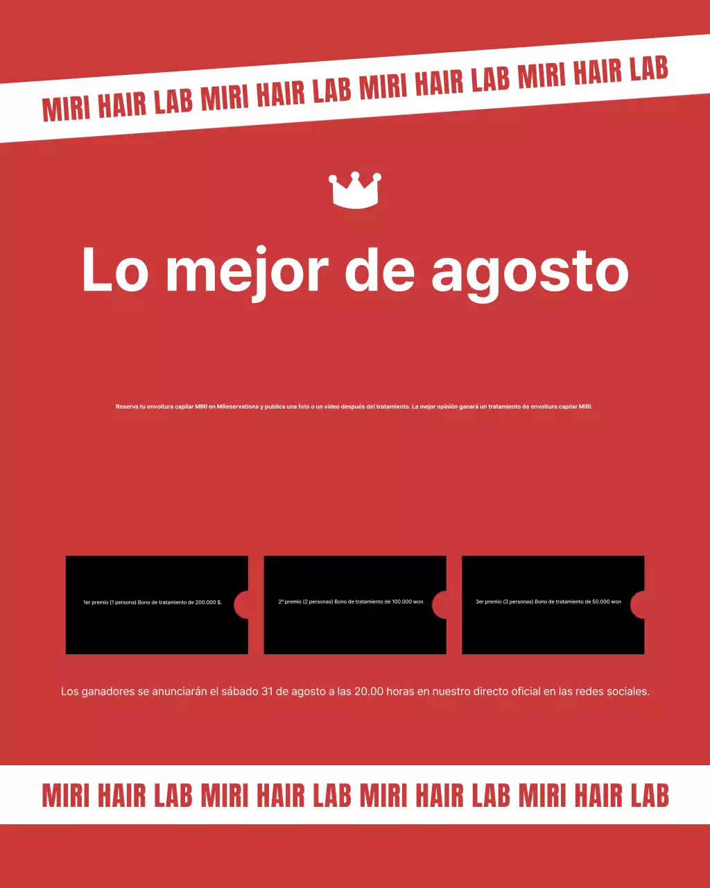 Una publicación de feed de rompecabezas de Instagram de una peluquería moderna en negro y rosa fuerte.