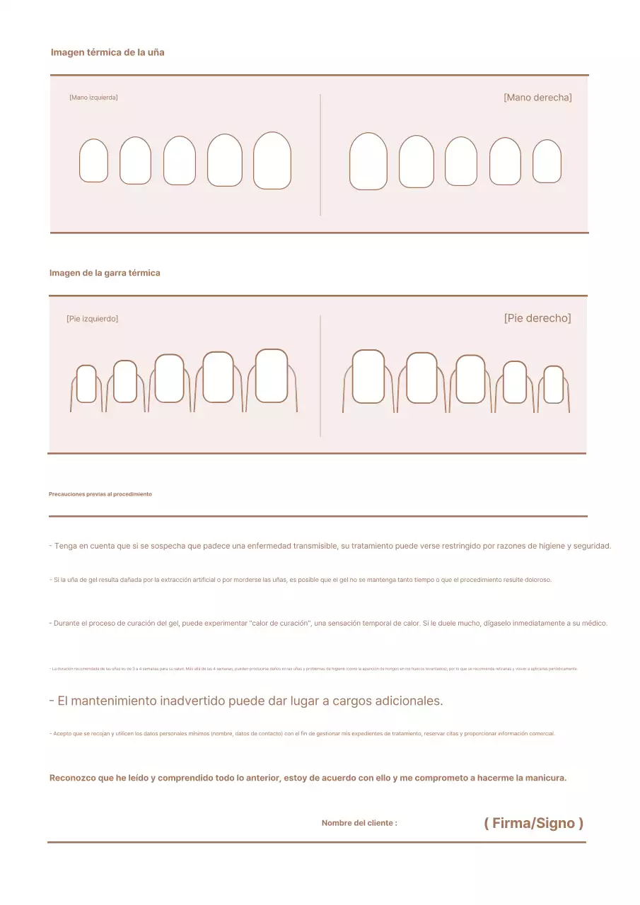 Diario de cuidado de uñas sencillo en beige