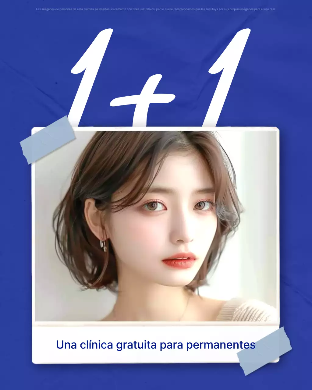 Una sencilla publicación de feed de rompecabezas de Instagram de un salón de belleza en tonos azul y celeste.