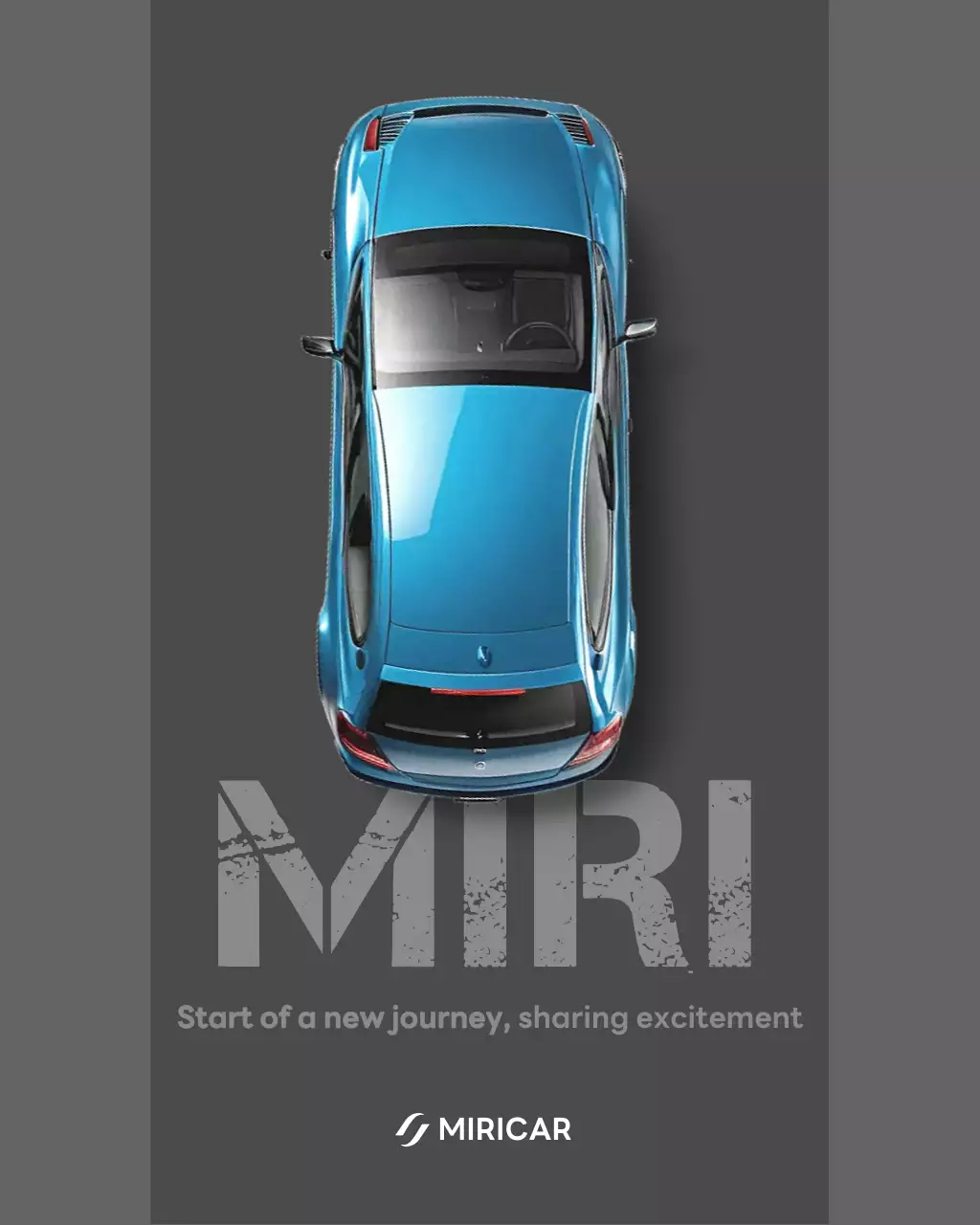 iklan mobil modern berwarna biru