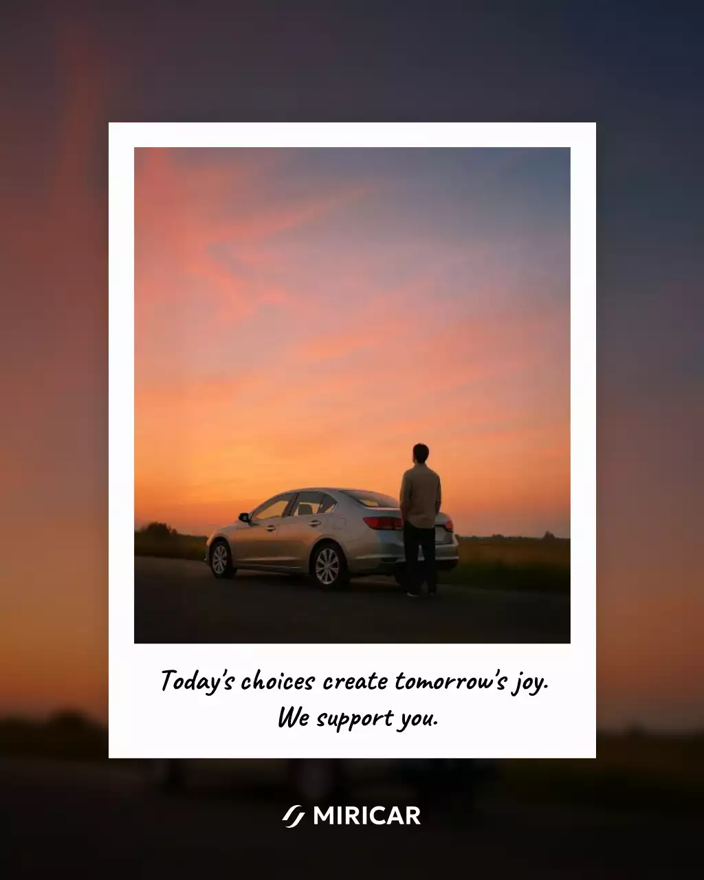 iklan mobil minimalis berwarna oranye