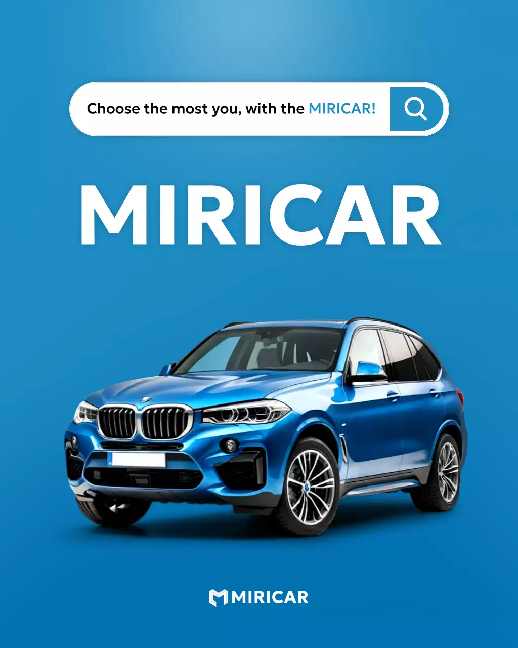 iklan mobil modern berwarna biru