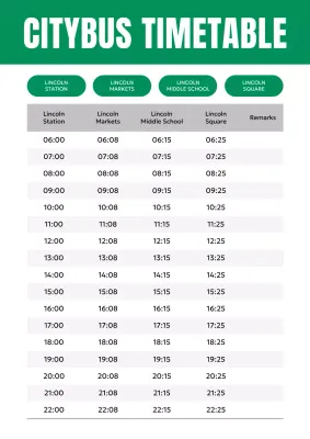 jadwal bus modern hijau