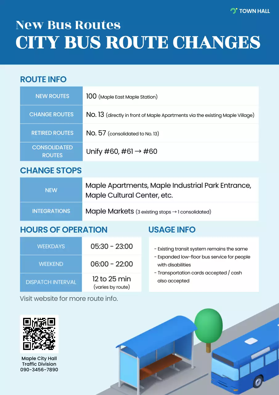 blue modern transit announcement