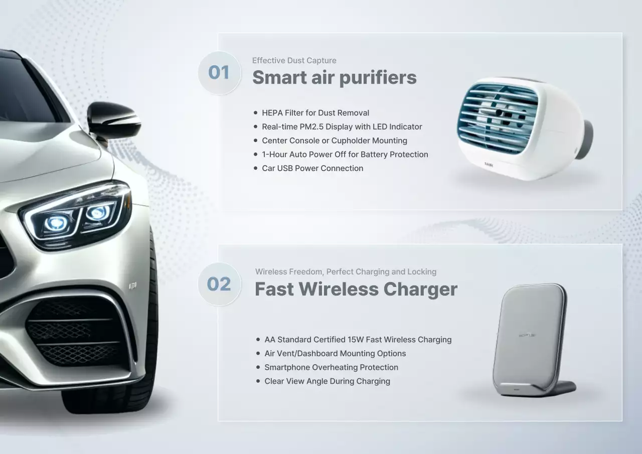 silver modern car accessories promotion