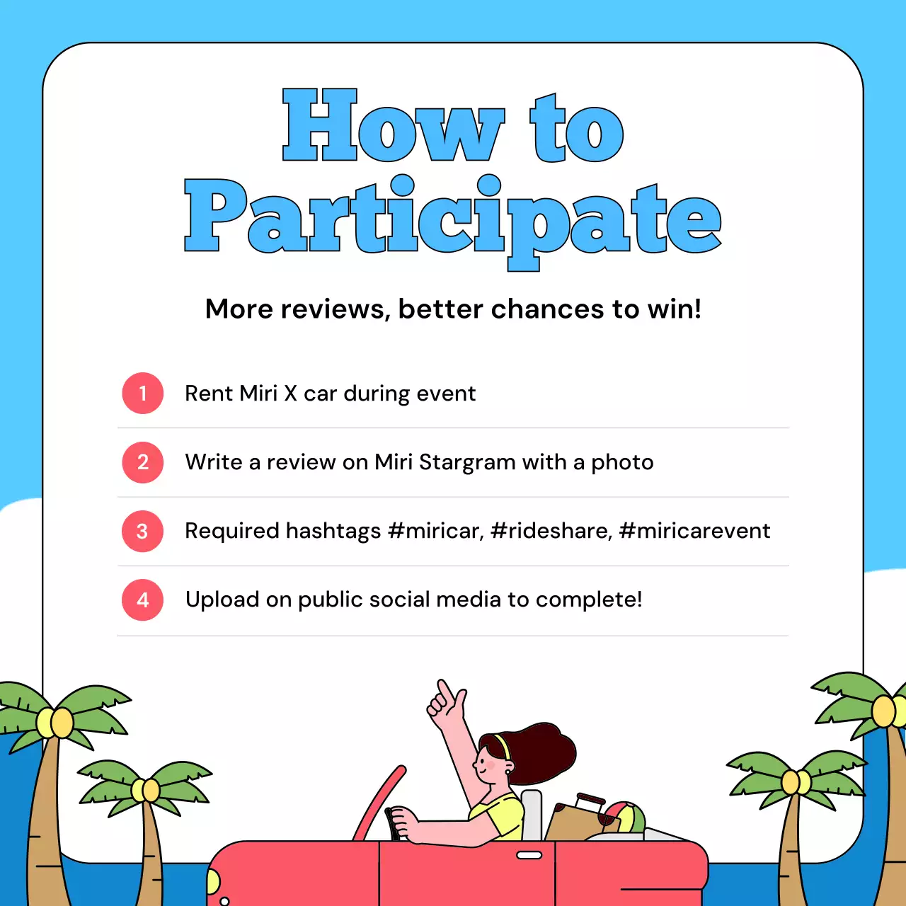 red retro car event promotion