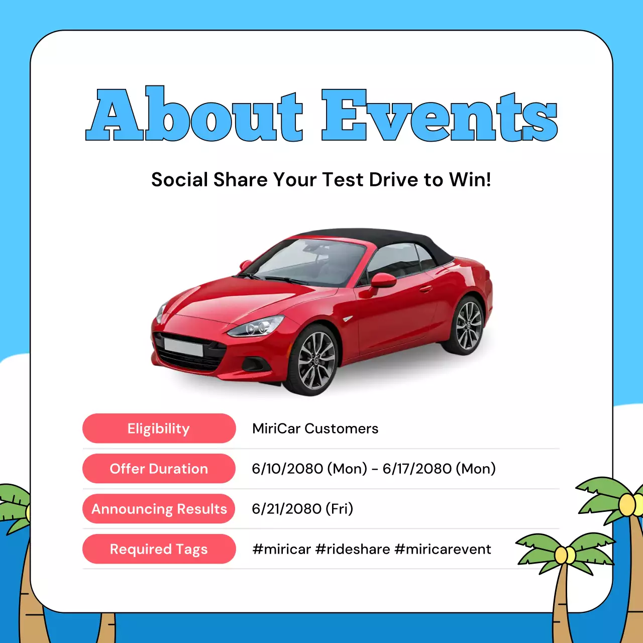red retro car event promotion