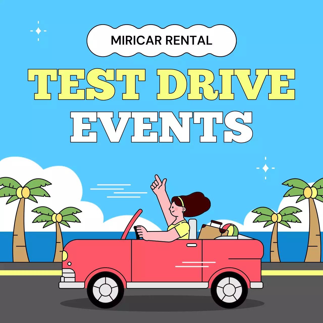 red retro car event promotion