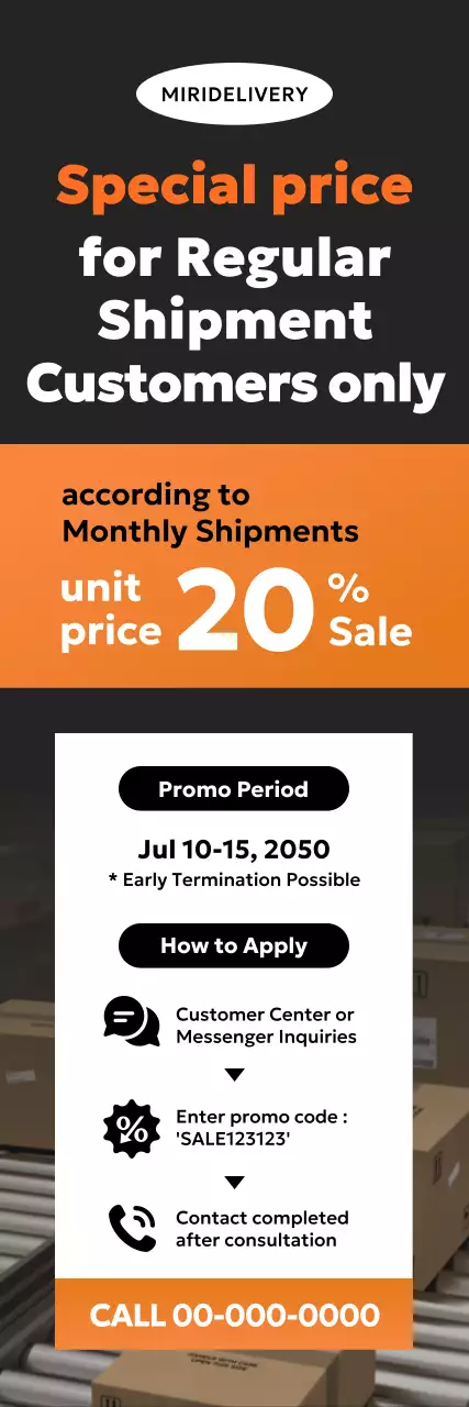 promoção de entrega moderna laranja