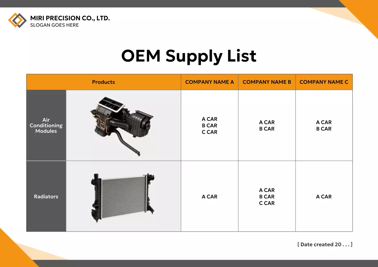 orange modern automotive document