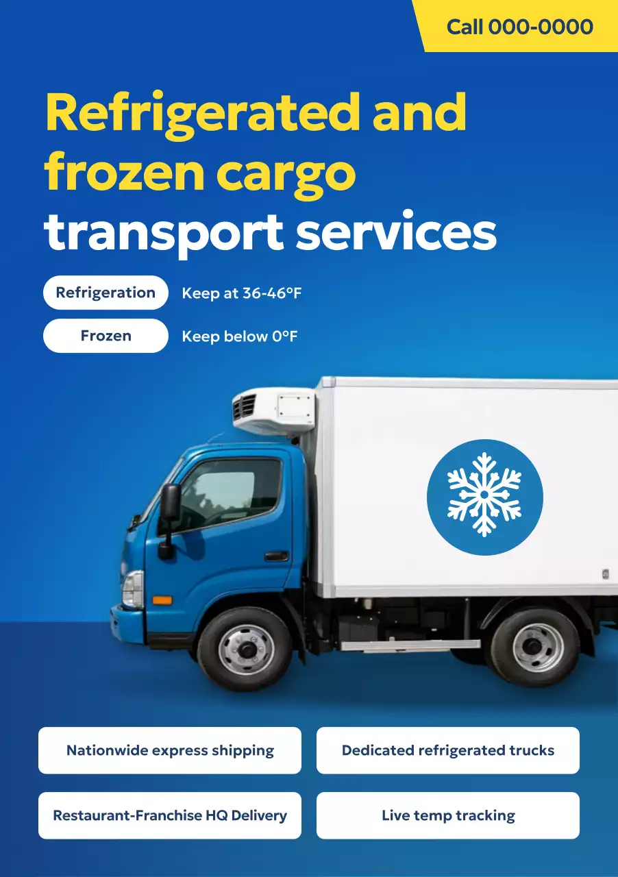 Quảng cáo dịch vụ vận tải hiện đại màu xanh