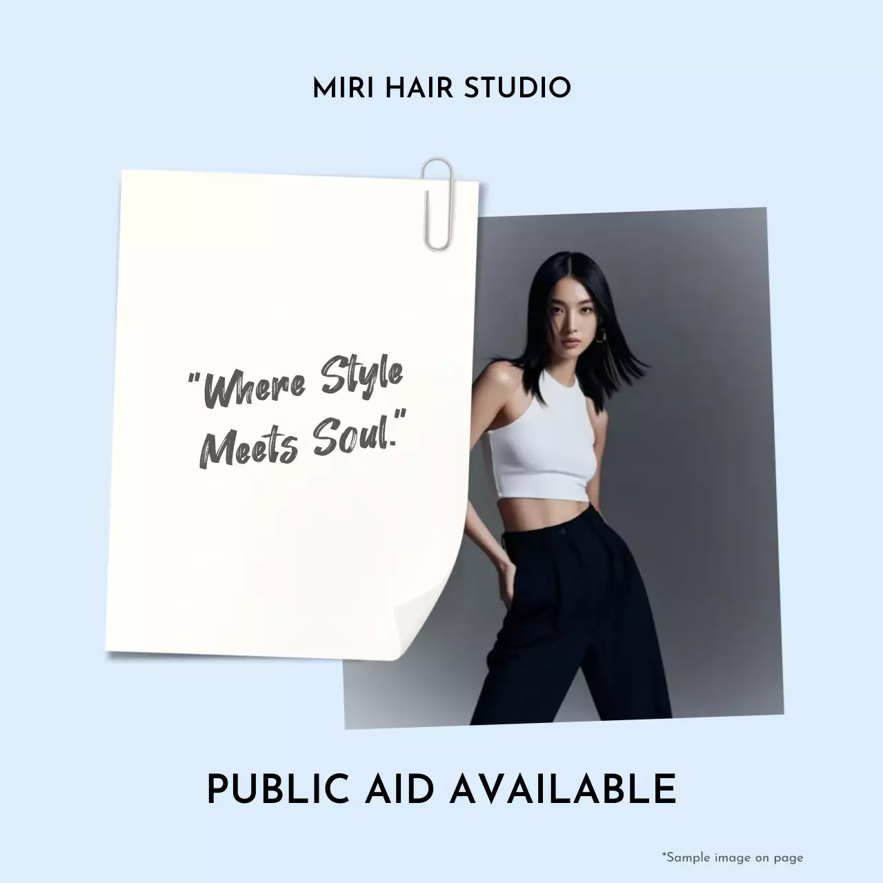 blue modern hair studio advertisement