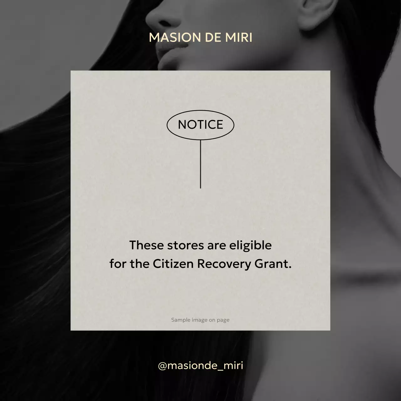 thông báo tài trợ tối giản màu be