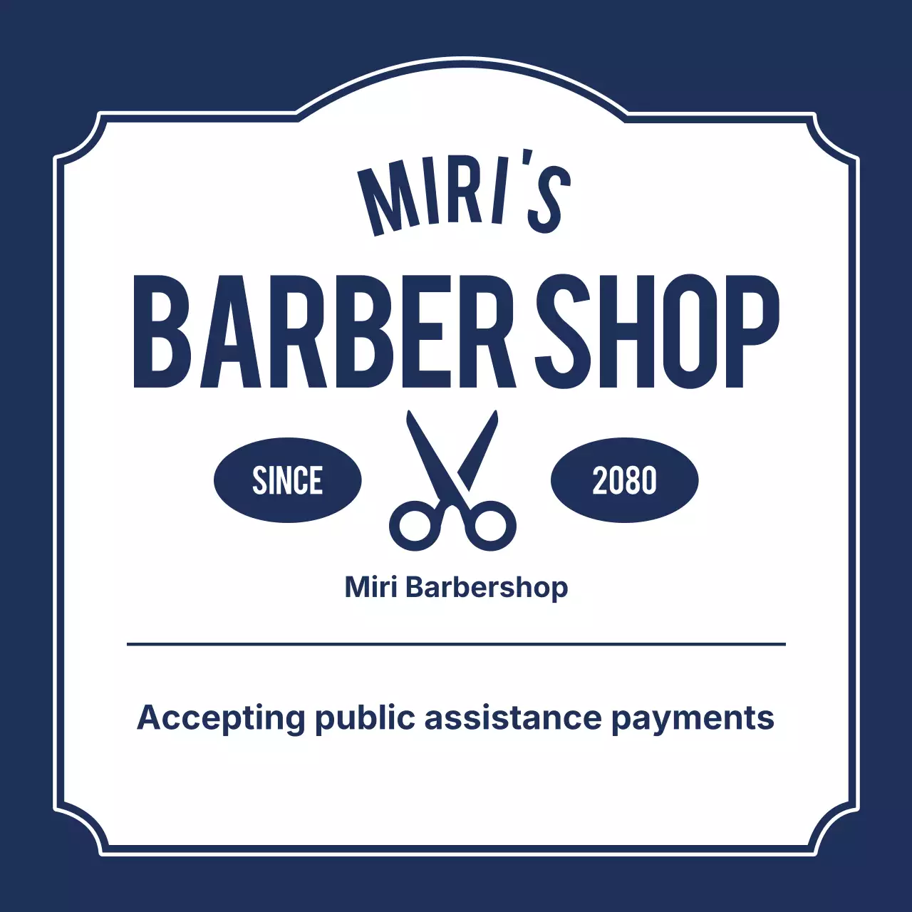 quảng cáo tiệm cắt tóc cổ điển hải quân