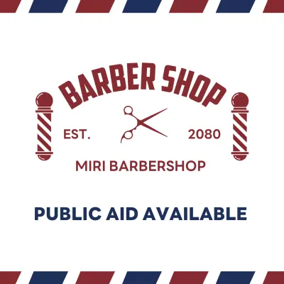 red vintage barbershop announcement