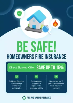 blue modern insurance promotion