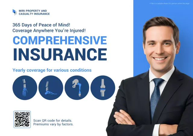 iklan asuransi modern berwarna biru