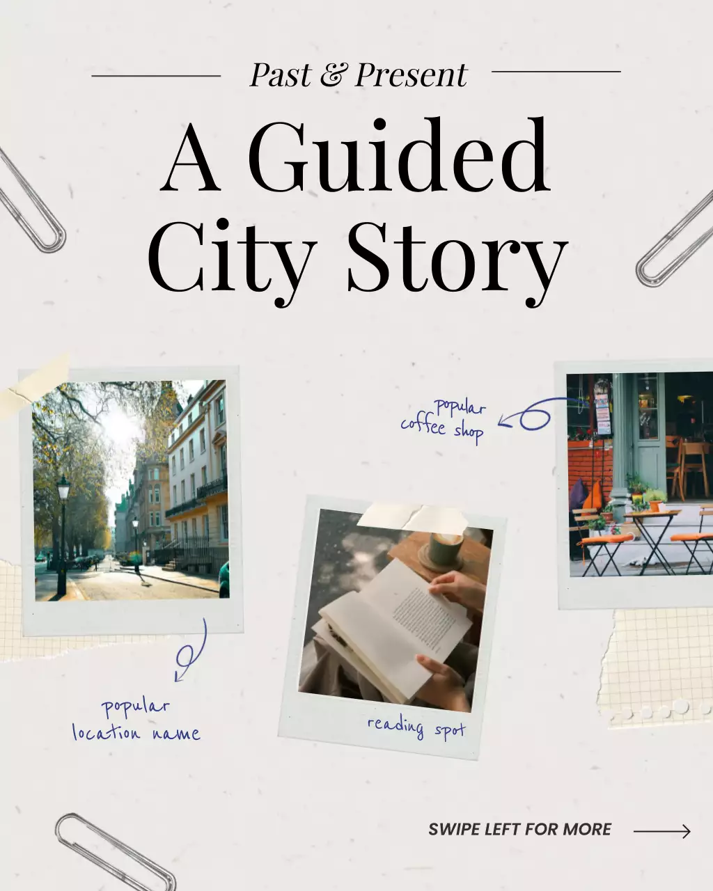 Beige Aesthetic City Storybook Instagram Post